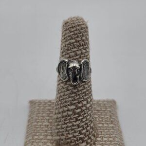 Size 6 Sterling Silver Elephant Head Band Ring A3790